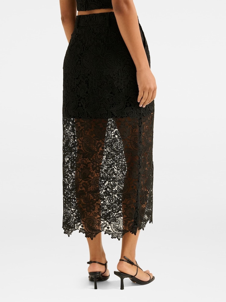 Forever New Black Lana Lace Midi Skirt - Image 2 of 5