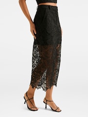 Forever New Black Lana Lace Midi Skirt - Image 4 of 5
