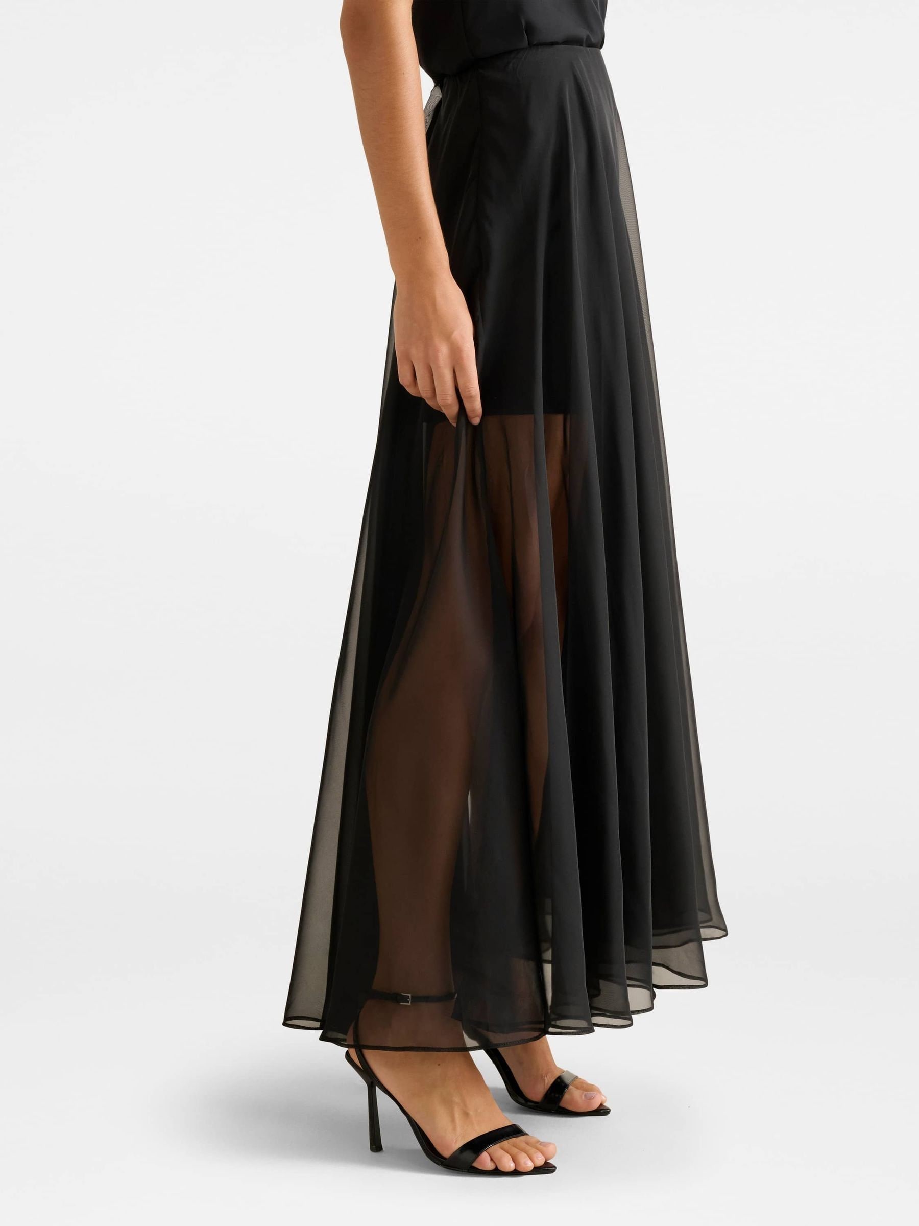 完売品 L'Appartement Sheer Maxi Skirt Buy Forever New Black Lisette Sheer Maxi Skirt from Next France