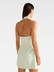 Forever New Green Ricki Halter Neck Hook and Eye Mini Dress - Image 2 of 5