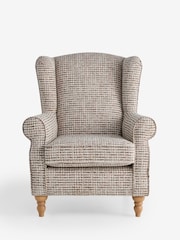 Multi Chenille Check Mink Brown Sherlock Highback Armchair - Image 8 of 11