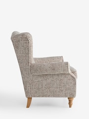 Multi Chenille Check Mink Brown Sherlock Highback Armchair - Image 9 of 11