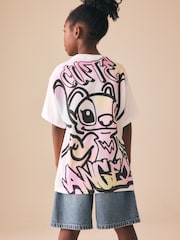 White Angel Lilo & Stitch Oversized Graphic T-Shirt (3-16yrs) - Image 1 of 4