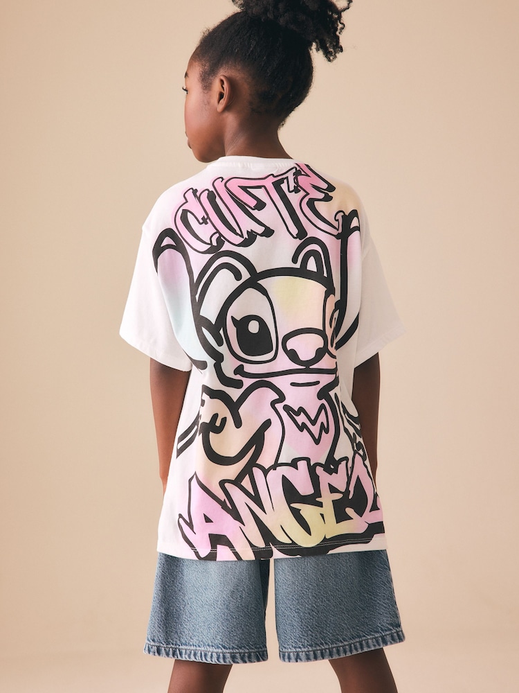 White Angel Lilo & Stitch Oversized Graphic T-Shirt (3-16yrs) - Image 1 of 4