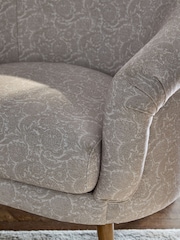 Relaxed Linen Look Woodblock Natural Digby Accent Chair - Image 2 of 9