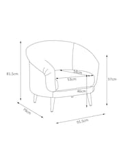 Relaxed Linen Look Woodblock Natural Digby Accent Chair - Image 3 of 9