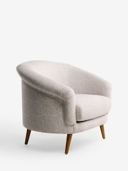 Relaxed Linen Look Woodblock Natural Digby Accent Chair - Image 5 of 9