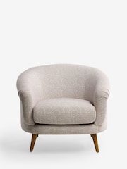 Relaxed Linen Look Woodblock Natural Digby Accent Chair - Image 6 of 9