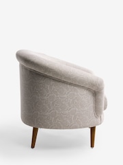 Relaxed Linen Look Woodblock Natural Digby Accent Chair - Image 7 of 9