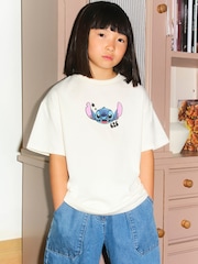 Ecru - Camiseta Lilo & Stitch Oversized com Estampa (0-1316ano) - Imagem 4 de 9
