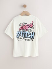 Ecru Lilo & Stitch Oversized Graphic T-Shirt (3-16yrs) - Image 6 of 9