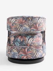 Opulent Velvet Tropical Print Ivy Swivel Accent Chair - Image 8 of 9