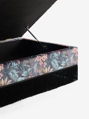 Opulent Velvet Tropical Print with Tassels Albury Large Footstool - Image 9 of 10