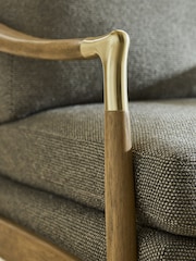 Dry Handle Boucle Sage Green Flinton Wooden Accent Chair - Image 2 of 11