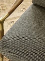 Dry Handle Boucle Sage Green Flinton Wooden Accent Chair - Image 5 of 11