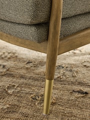 Dry Handle Boucle Sage Green Flinton Wooden Accent Chair - Image 6 of 11