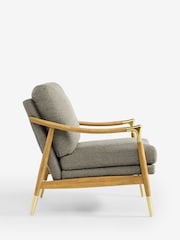 Dry Handle Boucle Sage Green Flinton Wooden Accent Chair - Image 9 of 11