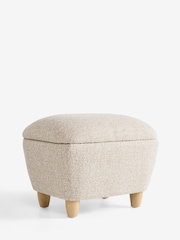 Textured Boucle Weave Mid Natural Malmo Storage Footstool - Image 4 of 7