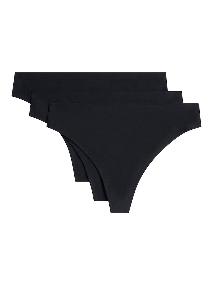 Chantelle One Size Soft Stretch Seamless Black Thongs 3 Pack Knickers - Image 1 of 3