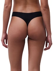 Chantelle One Size Soft Stretch Seamless Black Thongs 3 Pack Knickers - Image 3 of 3
