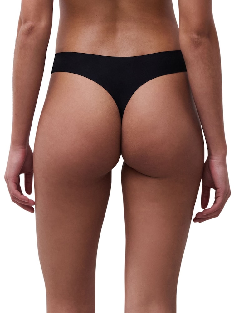 Chantelle One Size Soft Stretch Seamless Black Thongs 3 Pack Knickers - Image 3 of 3