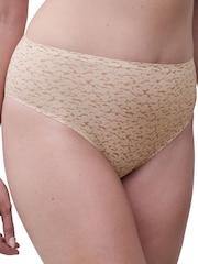 Chantelle One Size Soft Stretch Seamless High Leg Nude Knickers - Image 3 of 4