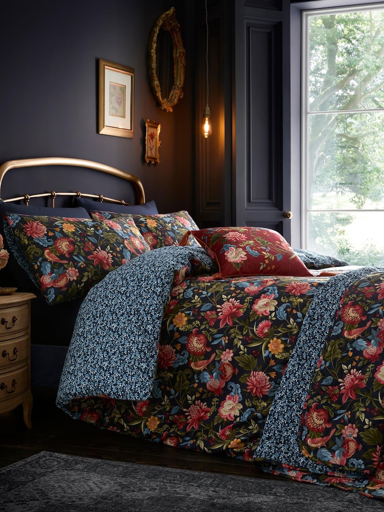 Dreams & Drapes Navy Bejewelled Quilted Bedspread - Image 2 of 3