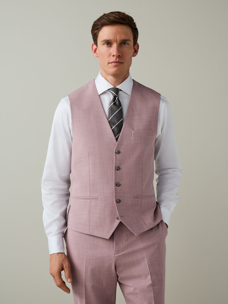 Кызгылт - Motionflex Textured Suit Waistcoat - 8ичинен 1 сүрөт Кызгылт - Motionflex Textured Suit Waistcoat - 8ичинен 1 сүрөт