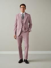 Кызгылт - Motionflex Textured Suit Waistcoat - 8ичинен 2 сүрөт