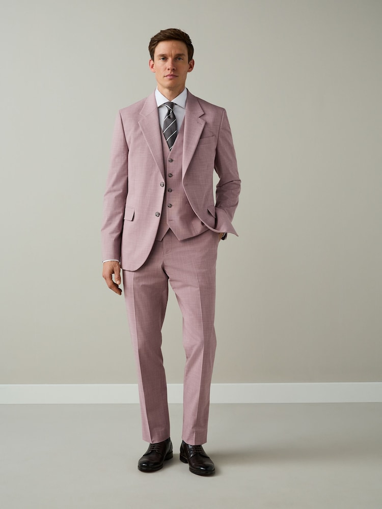 Кызгылт - Motionflex Textured Suit Waistcoat - 8ичинен 2 сүрөт Кызгылт - Motionflex Textured Suit Waistcoat - 8ичинен 2 сүрөт