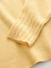 Yellow Roll Neck Ribbed Jumper With Wool - Image 7 of 9