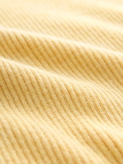 Yellow Roll Neck Ribbed Jumper With Wool - Image 8 of 9