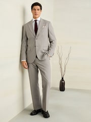 Neutral Regular Fit Motionflex Puppytooth Texture Suit Trousers - Image 2 of 11