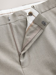 Neutral Regular Fit Motionflex Puppytooth Texture Suit Trousers - Image 8 of 11