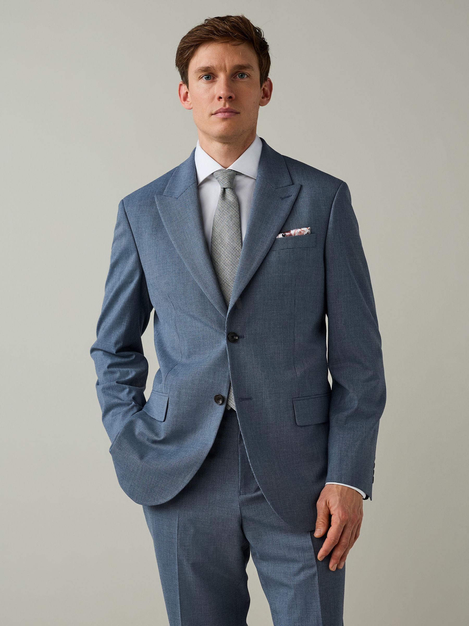 Buy Blue Regular Fit Motionflex Puppytooth Texture Suit Jacket Buy Blue Regular Fit Motionflex Puppytooth Texture Suit Jacket