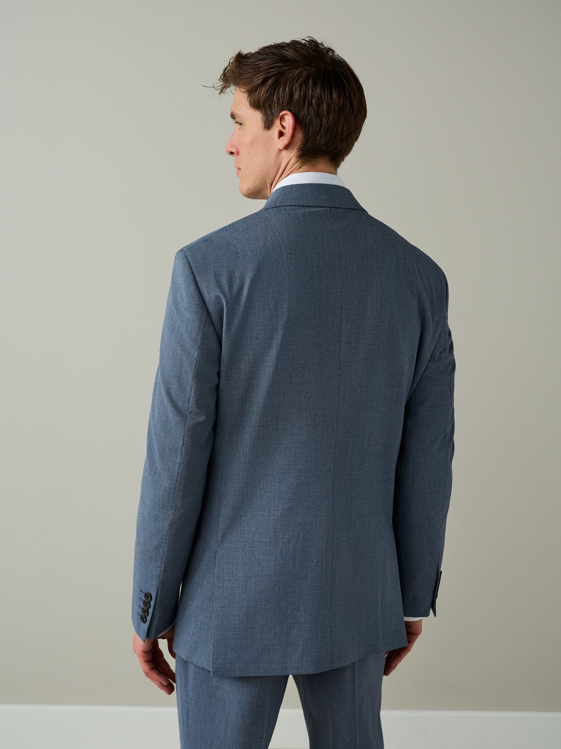 Buy Blue Regular Fit Motionflex Puppytooth Texture Suit Jacket