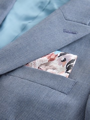 Blue Regular Fit Motionflex Puppytooth Texture Suit Jacket - Image 6 of 10