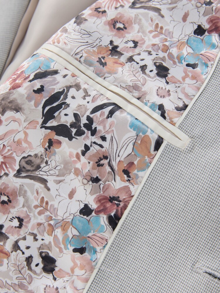 Grey Regular Fit Motionflex Puppytooth Texture Suit Jacket - Image 10 of 10