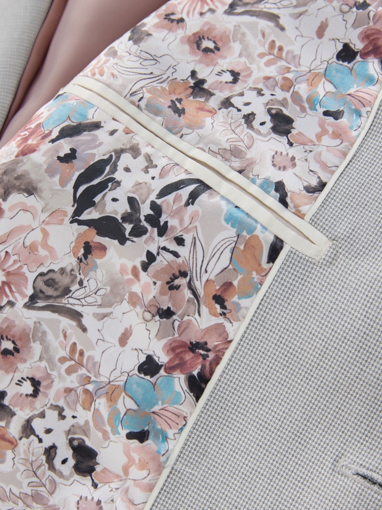 Grey Regular Fit Motionflex Puppytooth Texture Suit Jacket - Image 11 of 11