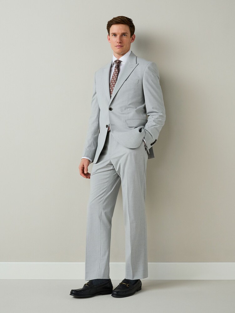 Grey Regular Fit Motionflex Puppytooth Texture Suit Jacket - Image 2 of 10