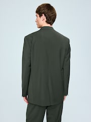 Green Loose Fit Wool Blend Suit Jacket - Image 3 of 4