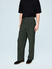 Green Loose Fit Wool Blend Suit Trousers - Image 1 of 4