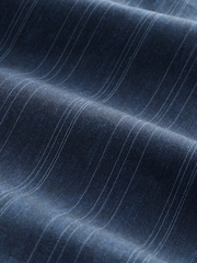 Navy Blue Relaxed Fit Textured Stripe Suit Trousers - Image 9 of 9