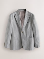 Grey N Dot Tailored Fit Cotton Blend Stripe Suit Jacket - Image 1 of 6