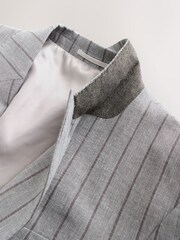 Grey N. Premium Tailored Fit Cotton Blend Stripe Suit Jacket - Image 10 of 13