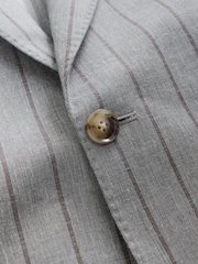 Grey N Dot Tailored Fit Cotton Blend Stripe Suit Jacket - Image 5 of 6