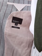 Grey N. Premium Tailored Fit Cotton Blend Stripe Suit Jacket - Image 7 of 13