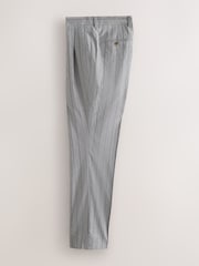 Grey Tailored Fit Stripe Suit Trousers - Image 2 of 5
