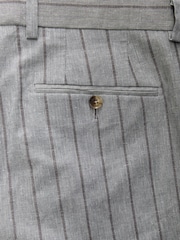 Grey Tailored Fit Stripe Suit Trousers - Image 4 of 5