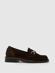 Schuh Lori Suede Snaffle Brown Loafers - Image 1 of 4